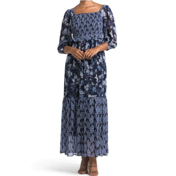 Taylor Chiffon Floral Print Maxi Dress NWOT - Picture 1 of 8